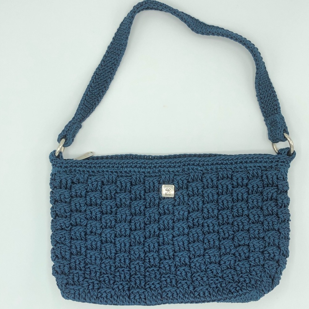 Lina Navy Blue Crochet Mini Shoulder Bag